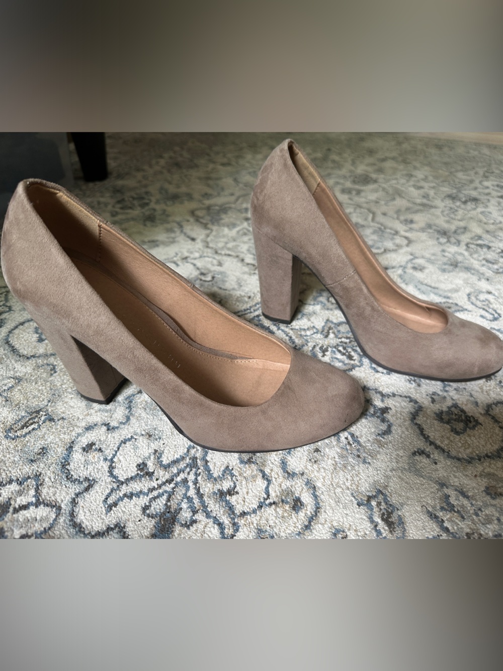 Chinese Laundry Taupe Block Heel Pumps